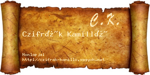 Czifrák Kamilló névjegykártya